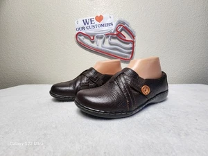 Zapatos Mocasines Mujer Colección CLARKS Cuero Marrón Sin Cordones Talla 6 W - Imagen 1 de 10