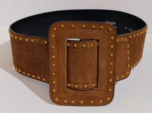 Vintage Escada Wildleder braun Gürtel Nieten breit Damen Deutschland Größe 34" Maße 31" - Bild 1 von 8