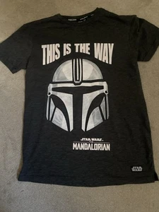 Star Wars Mandalorian T-Shirt Alter 12-13. Kostenloser UK P&P - Bild 1 von 2