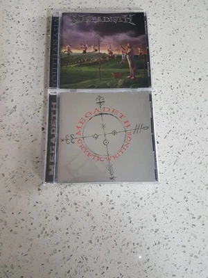 2 cd VG+ Megadeth -Youthanasia 1994 OP - Cryptic Writing 1997 OP Capitol Records - Image 1 of 3