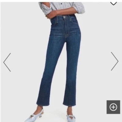 MOTHER The Hustler Jean al Tobillo Tinta Azul Bootcut Denim Elástico Tiro Alto Talla 28 Nuevo Foto 1 de 4
