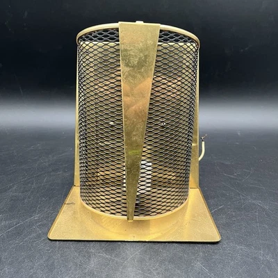 VTG Art Deco MCM Brass Mesh Wall Sconce Hollywood Regency MOE Lighting USA - Image 1 of 4