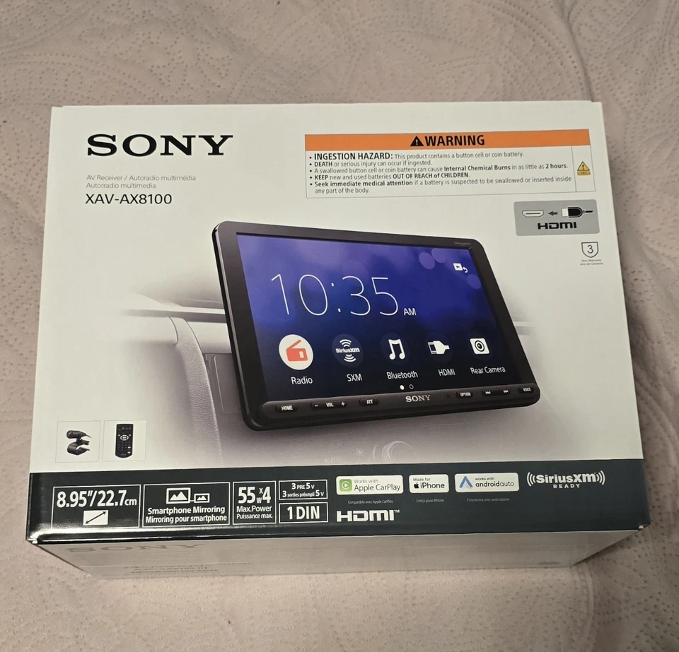 Sony XAV-AX8100 Receptor de Audio para Coche Bluetooth, Pantalla de 8.95", Apple Play Foto 1 de 1