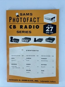 VINTAGE SAMS PHOTOFACT CB RADIO SERIA # 27 KWIETNIA 1970 Instrukcja - Zdjęcie 1 z 5