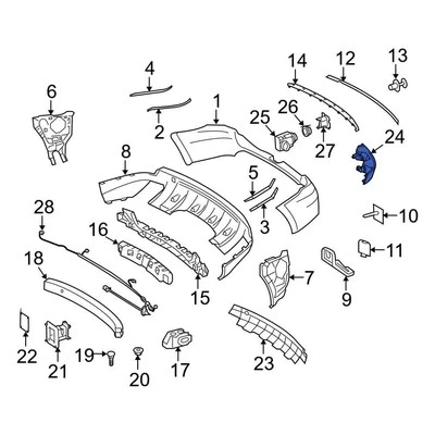 For Mercedes-Benz ML550 08-11 Mercedes-Benz 1648200374 Rear Left Reflector Panel - Image 1 of 2