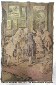 ANTICO ARAZZO FIGURE COLONIALI Francia FAMCO 25" x 39" - Foto 1 di 5