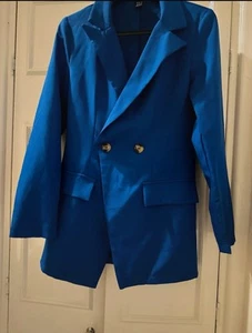Women Blue Blazer Suit - Picture 1 of 3
