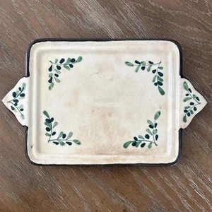 VTG 1950's Nasco Hand painted Small Dish Tray Distressed Cream Leaves Olives 7” - Picture 1 of 14
