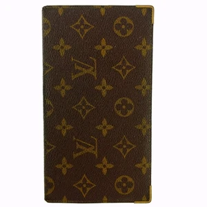 Authentische Vintage 1980er Louis Vuitton LV Monogramm Leder lange faltbare Geldbörse - Bild 1 von 7