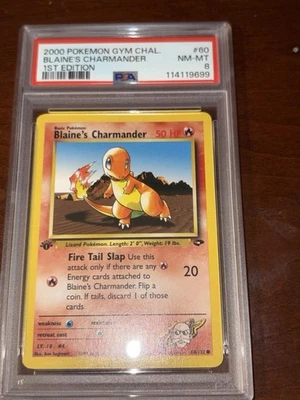 Pokemon 2000 Gym Challenge 60 Blaine's Charmander 1st Edition PSA 8 NM Mint - Image 1 of 3