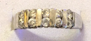 Vintage sterling silver & CZ dress ring size O/P - Picture 1 of 6