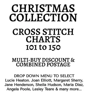 Christmas Collection of Cross stitch Chart 101-150 Drop down to select. - Picture 1 of 47