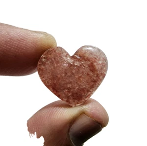 Excelente piedra preciosa suelta en forma de corazón de cristal de cuarzo fresa de 20 quilates para joyería - Imagen 1 de 6