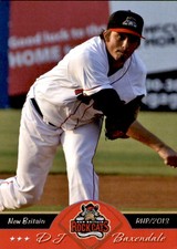 2013 New Britain Rock Cats Grandstand #3 D.J. Baxendale Jacksonville Arkansas AR