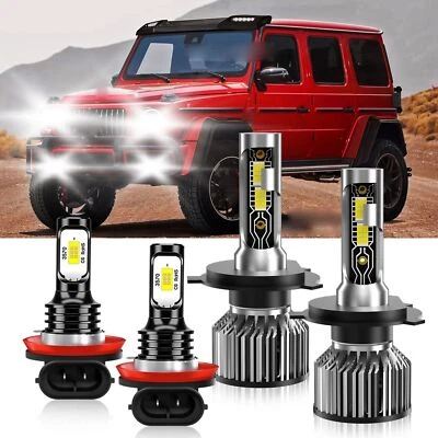 Para Mercedes-Benz G500 2008-2010 4x Bombilla Faro LED Luz Alta Baja + Luz Antiniebla Foto 1 de 4