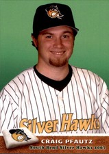 2007 South Bend Silver Hawks Grandstand 23 Craig Pfautz Lititz Pennsylvania Card
