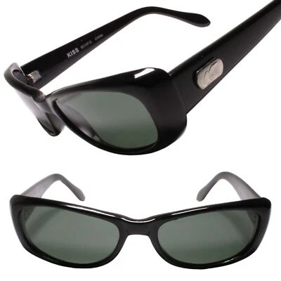 Óculos de sol vintage preto retangular com armações grossas e emblema prata - Imagem 1 de 3