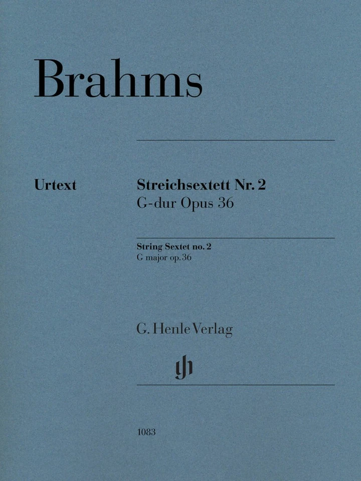 Brahms String Sextet No. 2 in G Major Op. 36 Sheet Music Parts Book 051481083 - Image 1 of 1
