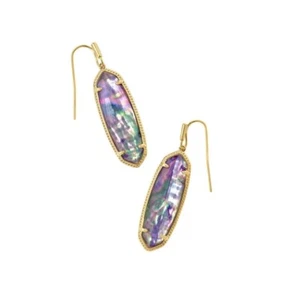 Kendra Scott Eleanor Abalone 14K Gold Over Brass Small Drop Earrings, NWT - Picture 1 of 3