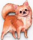 Wooden refrigerator or fridge dog magnet of Chihuahua