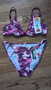 90s Y2K Xhilaration Bra & Panties Set 36C Large Pink Camo Vintage Vtg TARGET NWT - Picture 1 of 10