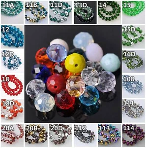 60pcs 8mm Rondelle Faceted Crystal Glass Loose Spacer Beads lot Jewelry Findings - Picture 1 of 212