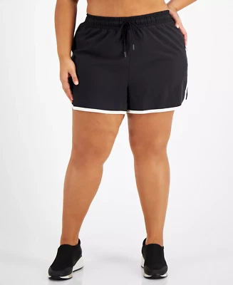 Pantalones cortos para correr ID Ideology para mujer talla grande 2X 3X negros Foto 1 de 4
