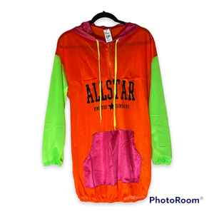 NWT UO size S Mesh Hooded Dress All Star Find the Sunshine Neon Colorblock - Picture 1 of 9
