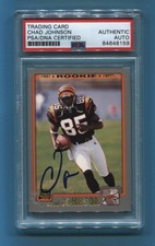 2001 TOPPS CHAD JOHNSON RC ROOKIE CARD #340 AUTO AUTOGRAPH SIGNED PSA