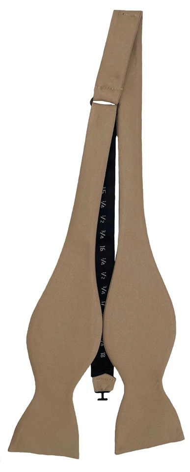 Men's Self tie Bowtie Quality adjustable neck band Satin Solid Pattern Colors US - Image 1 of 1