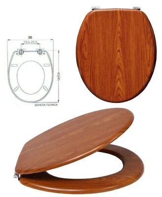 SEDILE COPRIWATER UNIVERSALE PER BAGNO COPRI WC WATER IN LEGNO MDF 18" 52987A - Immagine 1 di 3