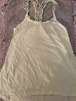 Earth Yoga Organic Long Sleeve Strappy Back Yoga Top Shirt Green Lime Large - Image 1 of 4