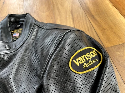 Vanson Perforated Leather Jacket, Vanson CE Armour, Chopper, Harley Rider - Image 1 of 4