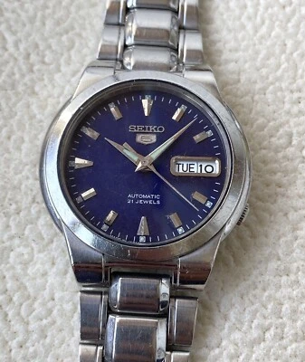Reloj Seiko 5 Automático Hombre Esfera Azul 7s26-02R0 Todo Original Excelente Estado Foto 1 de 4