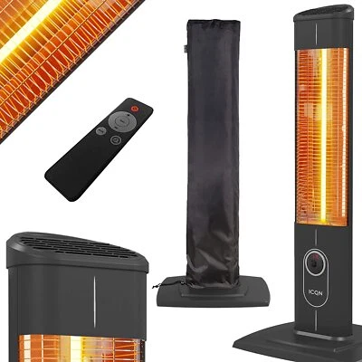 ICQN Heizstrahler Standheizstrahler mit Schutzhülle Infrarotstrahler Terrassenstrahle