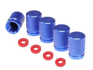 Tapones antipolvo para válvula de neumático Schrader coche bicicleta motocicleta aleación 5 piezas azul - Imagen 1 de 3