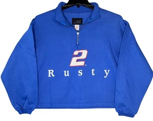 Vintage Rusty Wallace #2 Penske Racing NASCAR  Blue Quarter Zip EUC - Picture 1 of 5