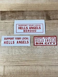 HELLS ANGELS SUPPORT STICKERS (3) TOTAL "BERDOO' - Picture 1 of 4