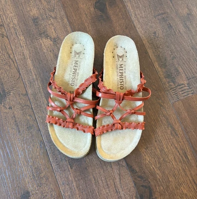 Mephisto Sandals Women's 37 US 7 TerraCotta Leather Air-Relax Cork Footbed - Image 1 of 4