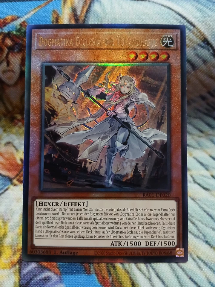 Yugioh Dogmatika Ecclesia, the Virtuous Ultimate Rare RA01-DE020 1st NM German - Image 1 of 1