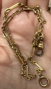 Vintage Heraldic 14K Gold-Filled Pocket Watch Chain Long Links 14" - Picture 1 of 5