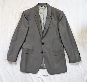 Recent BURBERRY LONDON Sandhurst Wool-Mohair Suit Jacket Grey US 40S FLAW - Picture 1 of 15