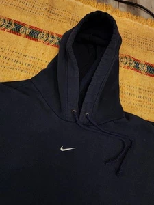 Sudadera con Capucha Vintage Nike Center Swoosh Azul Marino Mini Cuadros Bordada Años 90 00 2XL - Imagen 1 de 14
