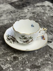Herend Rothschild Vogel Kaffeetasse und Untertasse Top Zustand 711 RO Vintage - Bild 1 von 19