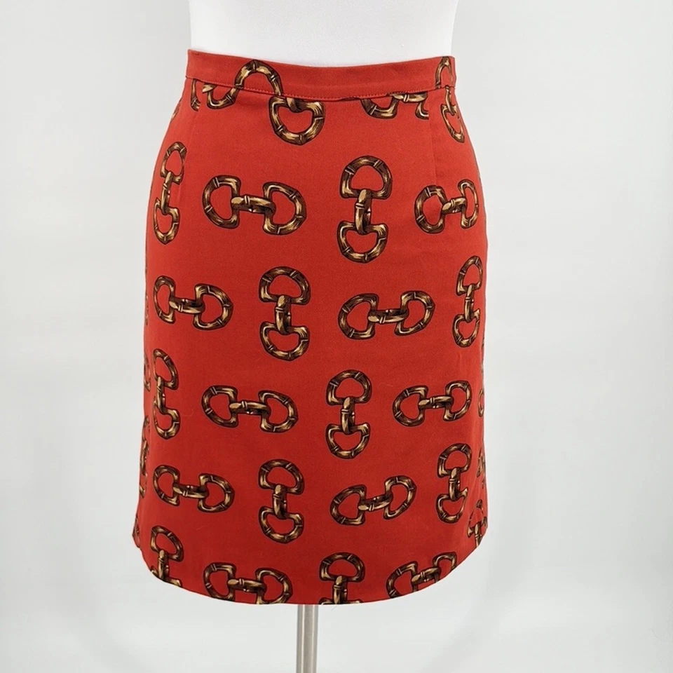 Skirtin Around Womens Rust Buckle Print Pencil Skirt Size 6 Made in USA - Image 1 of 4
