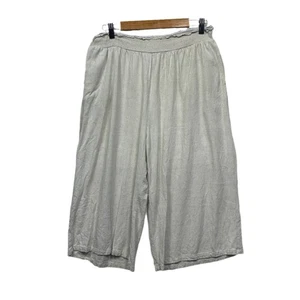 Fate & Becker Cropped Linen Pants Wide Leg Size 16 18 Beige Pockets - Bild 1 von 8