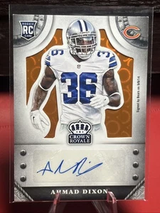 2014 Panini Crown Royale AHMAD DIXON Rookie Auto 10/10 Book End Last On Print! - Picture 1 of 2