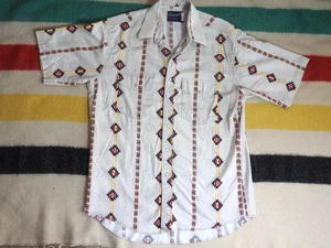 Camisa De Colección Años 90 Wrangler Suroeste Azteca Beige Navajo Perla Snap Rodeo Para Hombres L - Imagen 1 de 6
