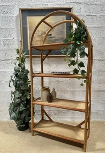 Vintage Boho Bamboo Shelving Bookcase Plant Stand Unit - Picture 1 of 8