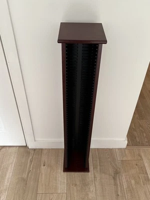 Large Dark Brown Wood CD Storage Cabinet Tower Rack Holds 60 CDs - Image 1 of 4